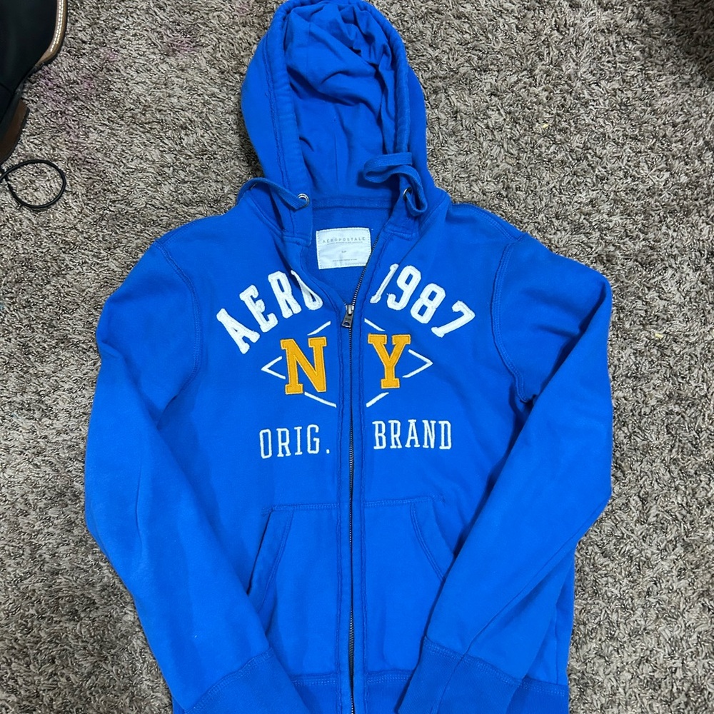 Aeropostale Blue Hoodie with Yellow Accents